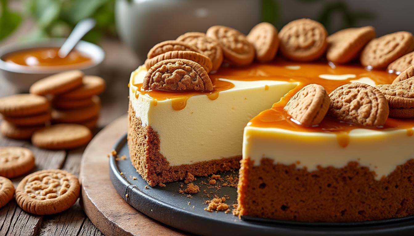 découvrez notre recette facile et gourmande de cheesecake au spéculoos, parfaite pour régaler vos papilles avec une touche de douceur et de croquant.