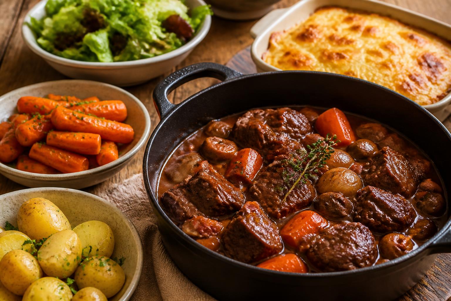 découvrez les meilleures garnitures pour sublimer votre boeuf bourguignon et transformer ce classique en un repas exceptionnel.