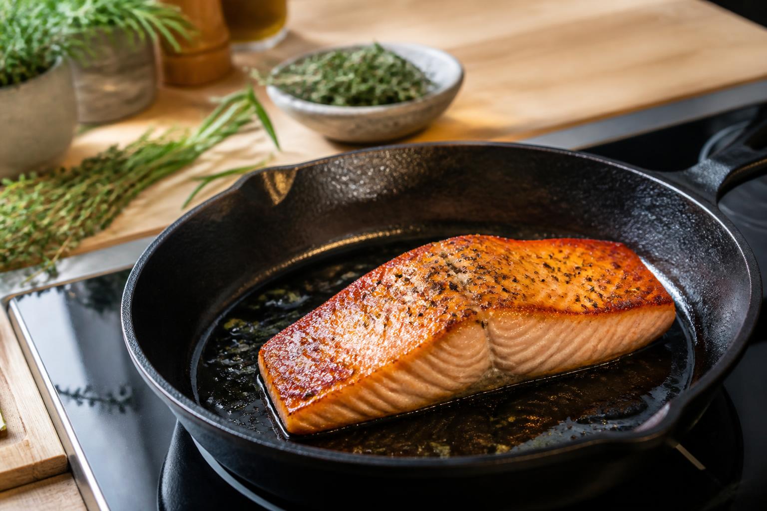 découvrez l'astuce simple pour cuire votre saumon à la poêle parfaitement croustillant à l'extérieur et moelleux à l'intérieur. suivez nos conseils pour un plat savoureux et réussi à chaque fois.