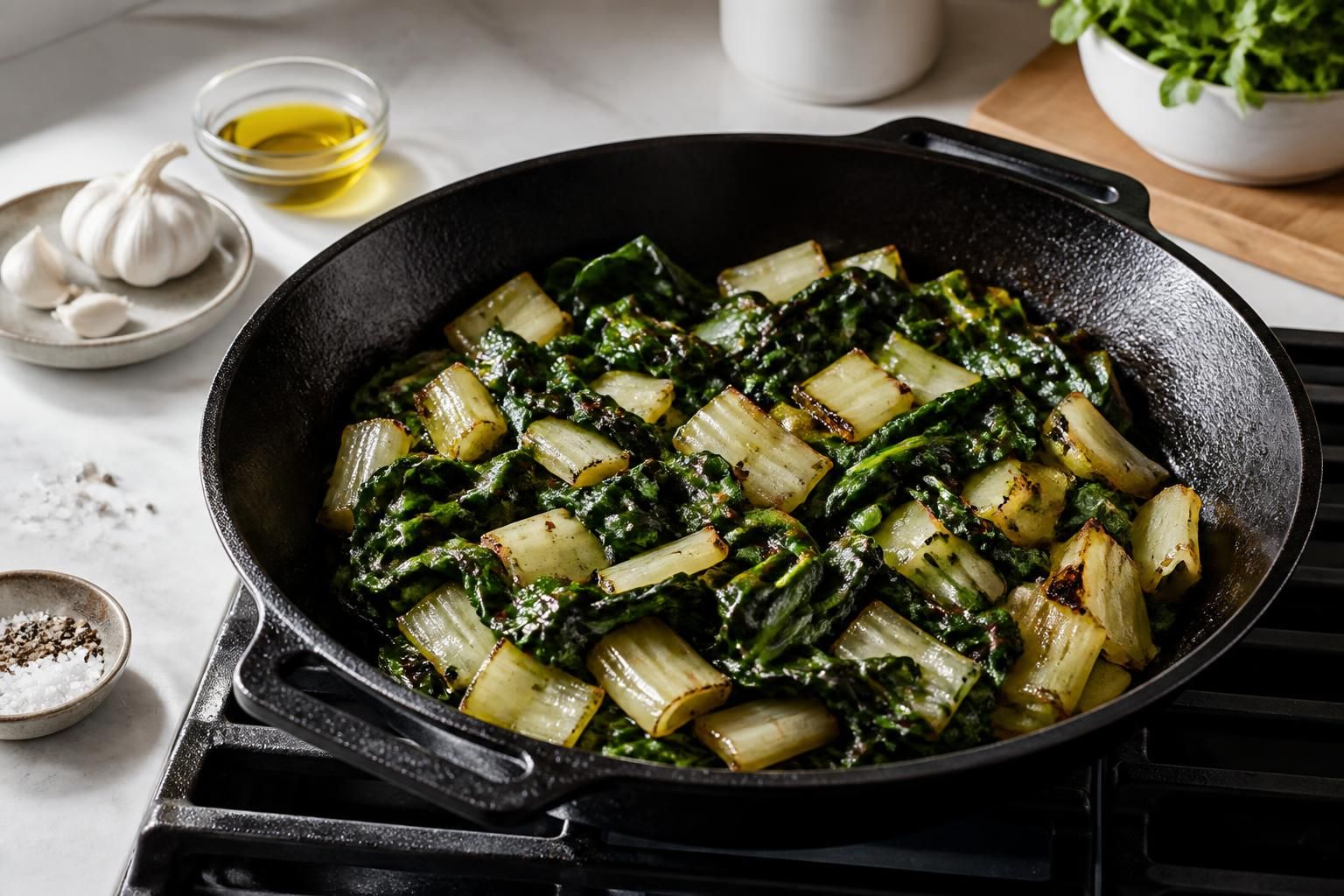 découvrez comment préparer des blettes à la poêle rapidement et facilement avec notre astuce simple pour des légumes savoureux et nutritifs en un rien de temps.
