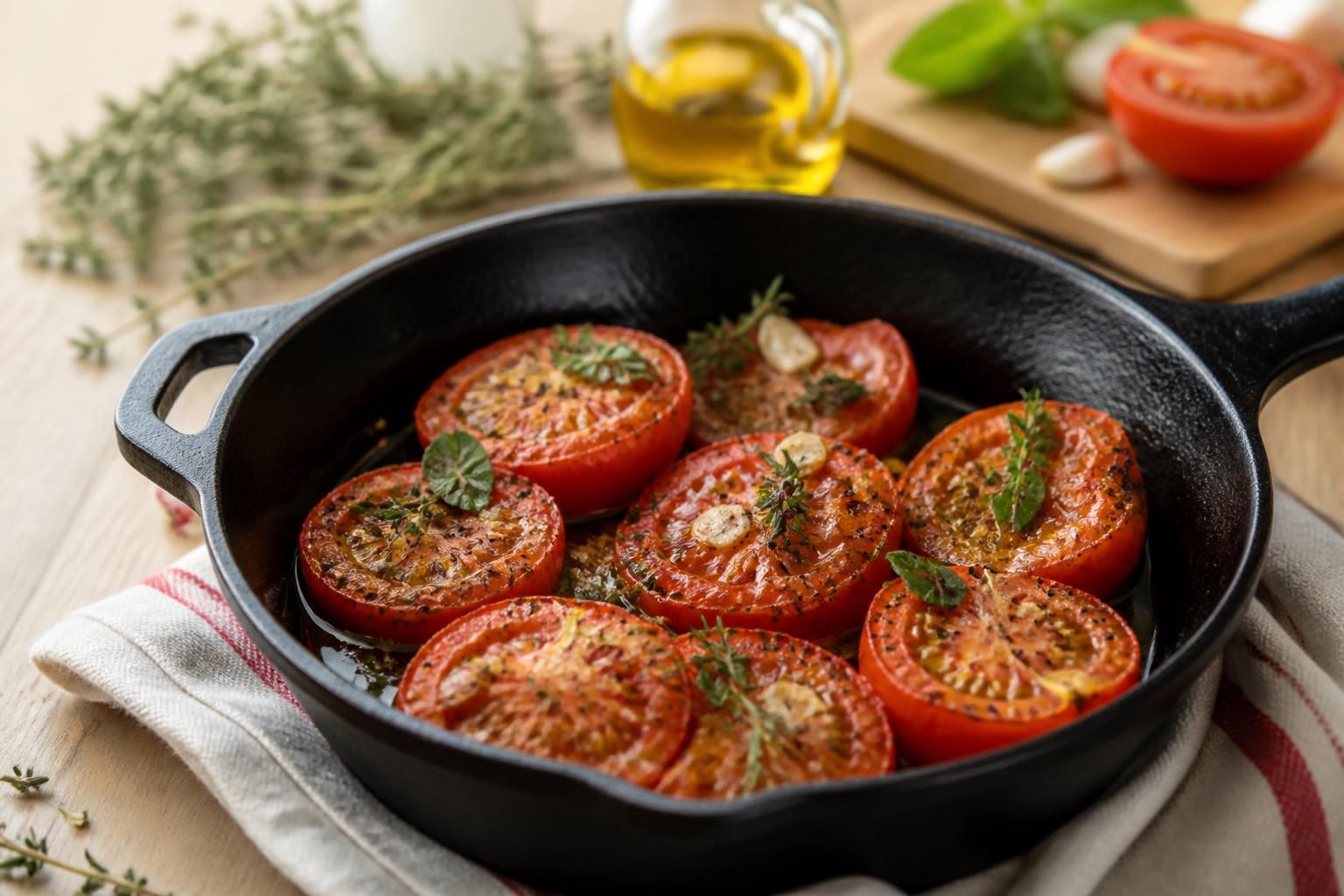 découvrez la recette express des tomates provençales à la poêle, un plat savoureux et léger parfait pour toutes les occasions. simple, rapide et plein de saveurs méditerranéennes.