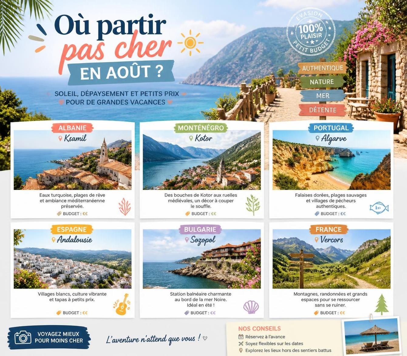 découvrez nos conseils pour choisir des destinations abordables en août et profiter de vos vacances même avec un budget serré. trouvez des idées de voyages économiques pour un été réussi.